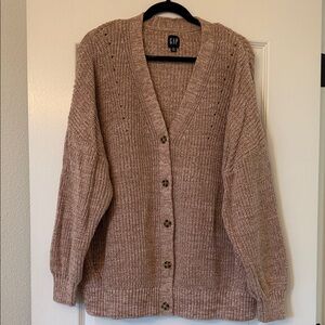 GAP Women's Marl Cotton Boyfriend Cardigan Sweater